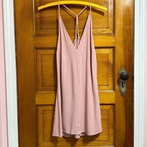 Reformation Blush Pink Cross Back Textured Tunic Tank Top Women’s One Size